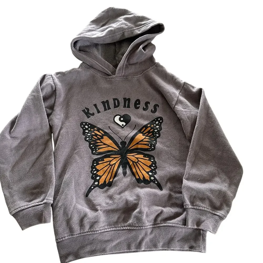 Local Scene Gray Butterfly Hoodie - Size Small